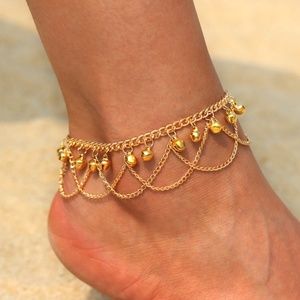 Tassel Chain Bells Sound Gold Chain Ankle Bracelet